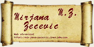 Mirjana Zečević vizit kartica